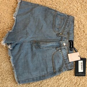 Light wash Shelby high waisted shorts